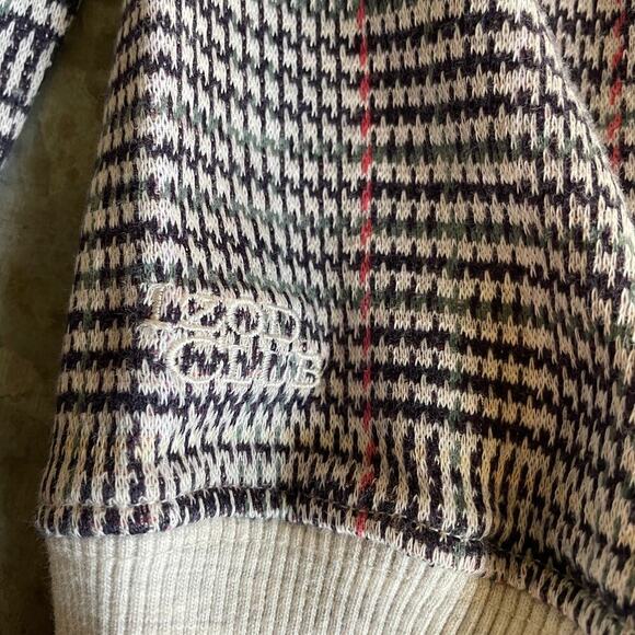 Vintage Izod Club Houndstooth Plaid 1/4 Zip Pullover Mens Large Sweater 80s 90s - Picture 7 of 10